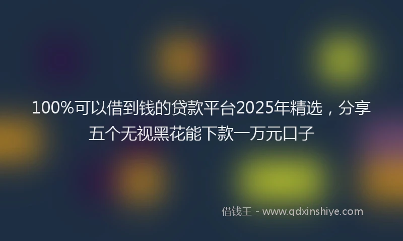 100%可以借到钱的贷款平台2025年精选，分享五个无视黑花能下款一万元口子