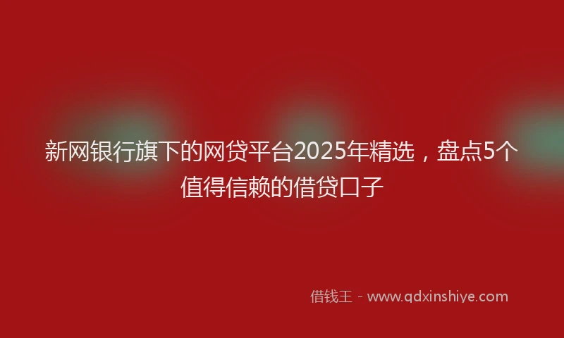 新网银行旗下的网贷平台2025年精选，盘点5个值得信赖的借贷口子