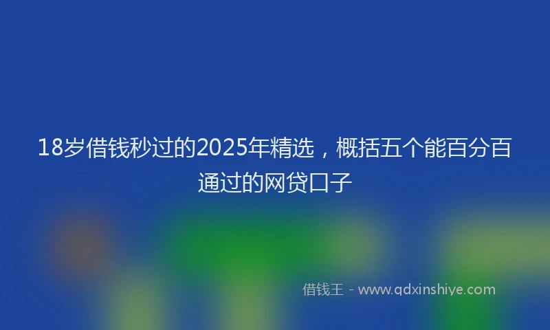 18岁借钱秒过的2025年精选，概括五个能百分百通过的网贷口子