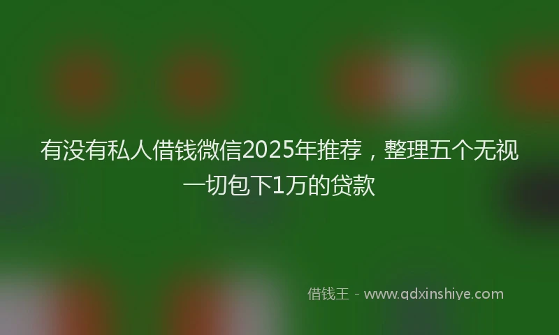 有没有私人借钱微信2025年推荐，整理五个无视一切包下1万的贷款