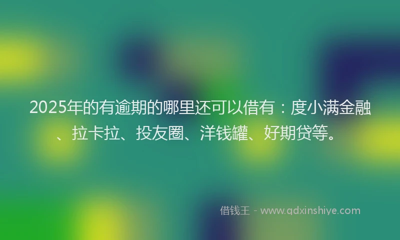 2025年的有逾期的哪里还可以借有：度小满金融、拉卡拉、投友圈、洋钱罐、好期贷等。