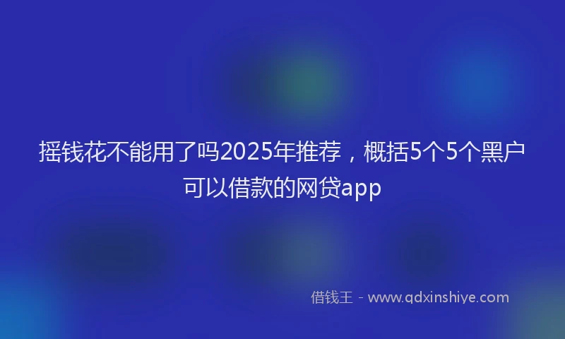 摇钱花不能用了吗2025年推荐，概括5个5个黑户可以借款的网贷app