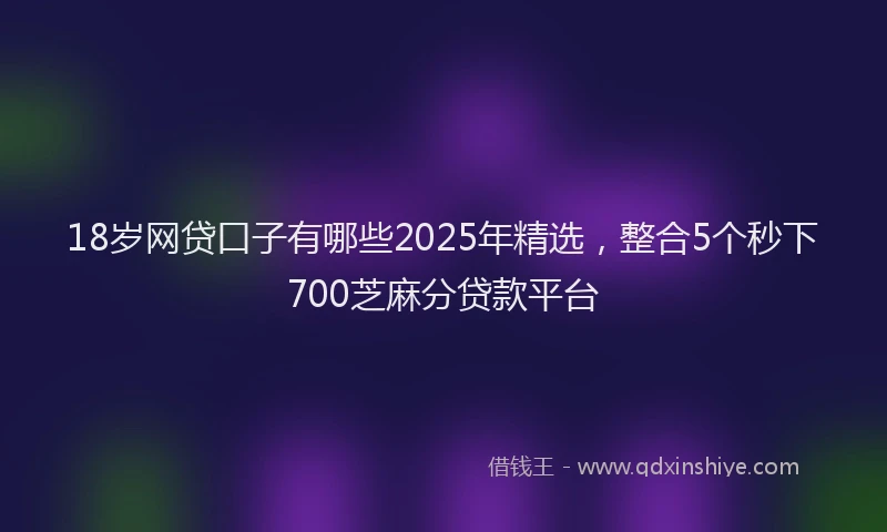 18岁网贷口子有哪些2025年精选，整合5个秒下700芝麻分贷款平台
