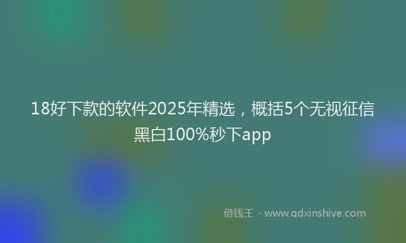 18好下款的软件2025年精选，概括5个无视征信黑白100%秒下app