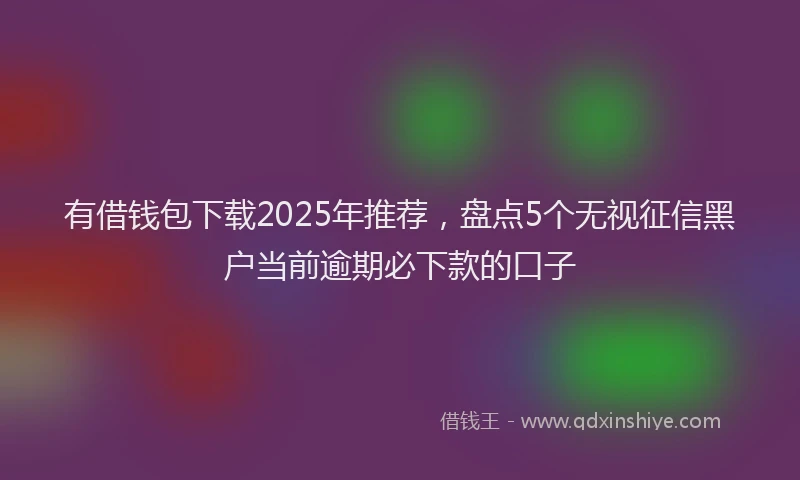 有借钱包下载2025年推荐，盘点5个无视征信黑户当前逾期必下款的口子
