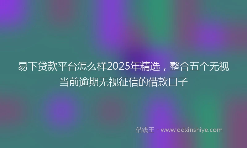 易下贷款平台怎么样2025年精选，整合五个无视当前逾期无视征信的借款口子