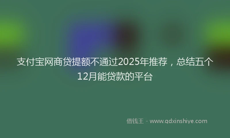 支付宝网商贷提额不通过2025年推荐，总结五个12月能贷款的平台