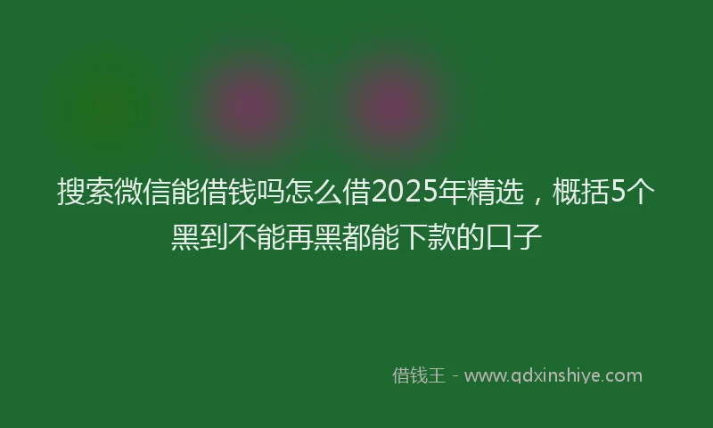 搜索微信能借钱吗怎么借2025年精选，概括5个黑到不能再黑都能下款的口子