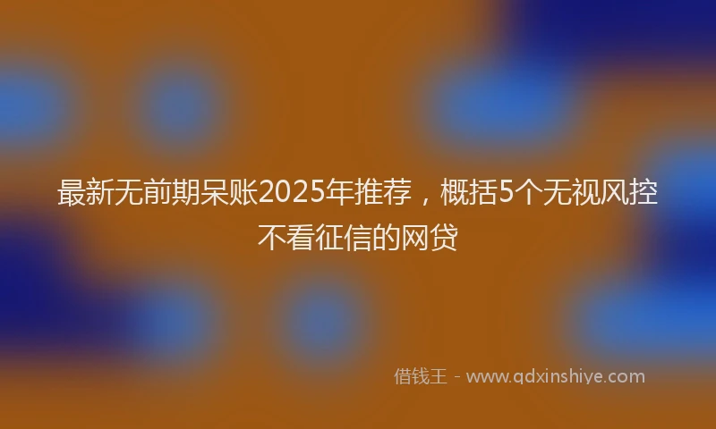 最新无前期呆账2025年推荐，概括5个无视风控不看征信的网贷