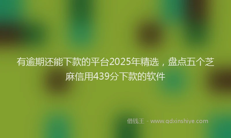 有逾期还能下款的平台2025年精选，盘点五个芝麻信用439分下款的软件