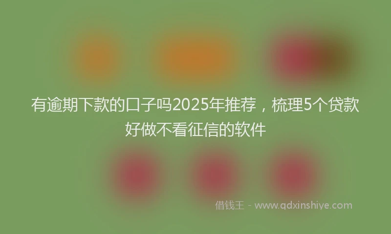 有逾期下款的口子吗2025年推荐，梳理5个贷款好做不看征信的软件