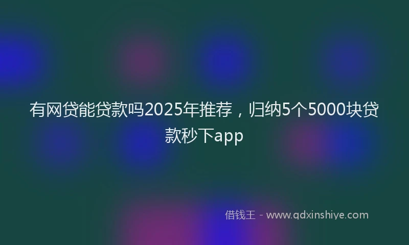 有网贷能贷款吗2025年推荐，归纳5个5000块贷款秒下app