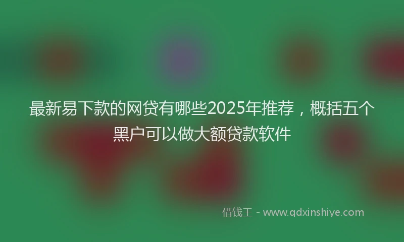 最新易下款的网贷有哪些2025年推荐，概括五个黑户可以做大额贷款软件