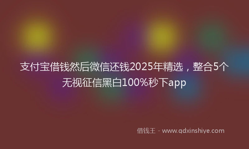 支付宝借钱然后微信还钱2025年精选，整合5个无视征信黑白100%秒下app