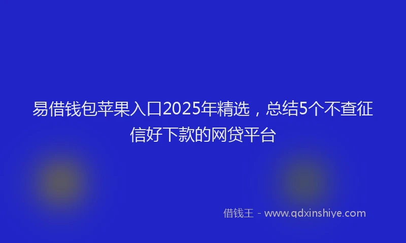 易借钱包苹果入口2025年精选，总结5个不查征信好下款的网贷平台