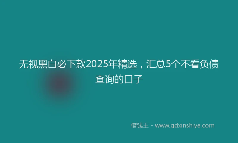 无视黑白必下款2025年精选，汇总5个不看负债查询的口子