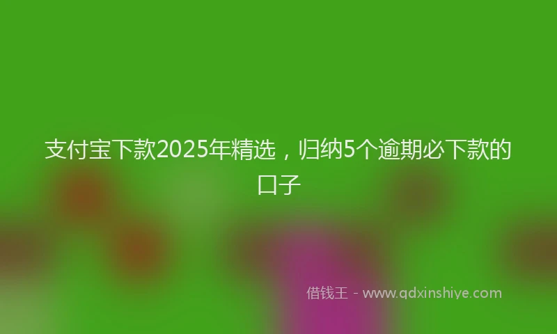 支付宝下款2025年精选，归纳5个逾期必下款的口子