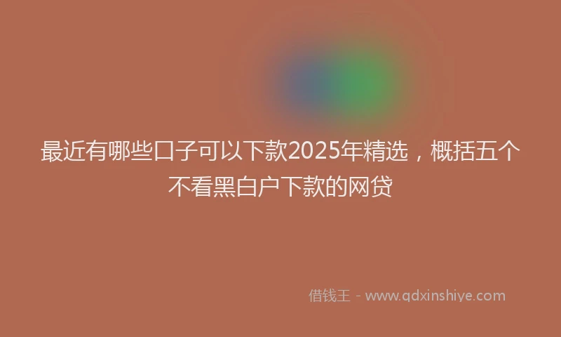 最近有哪些口子可以下款2025年精选，概括五个不看黑白户下款的网贷