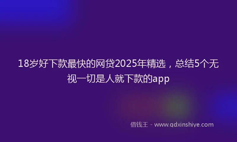 18岁好下款最快的网贷2025年精选，总结5个无视一切是人就下款的app