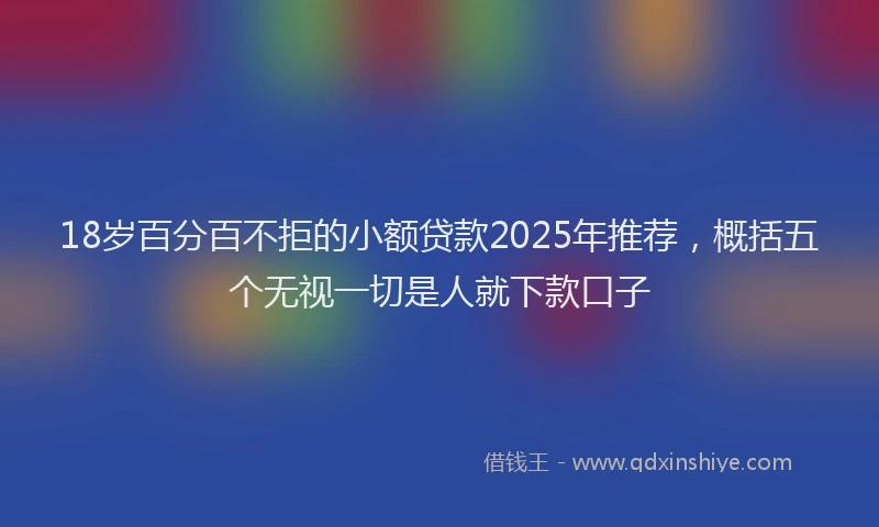 18岁百分百不拒的小额贷款2025年推荐，概括五个无视一切是人就下款口子
