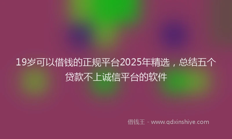 19岁可以借钱的正规平台2025年精选，总结五个贷款不上诚信平台的软件