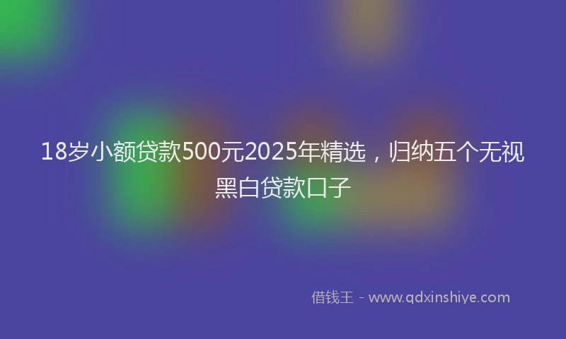 18岁小额贷款500元2025年精选，归纳五个无视黑白贷款口子
