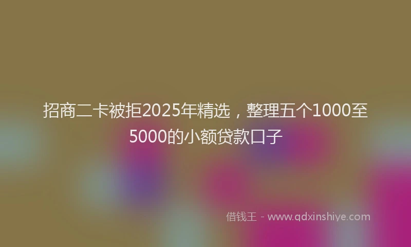 招商二卡被拒2025年精选，整理五个1000至5000的小额贷款口子