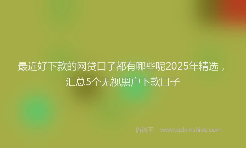 最近好下款的网贷口子都有哪些呢2025年精选，汇总5个无视黑户下款口子