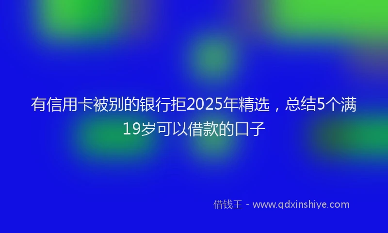 有信用卡被别的银行拒2025年精选，总结5个满19岁可以借款的口子
