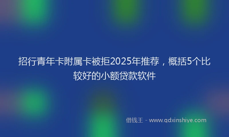 招行青年卡附属卡被拒2025年推荐，概括5个比较好的小额贷款软件