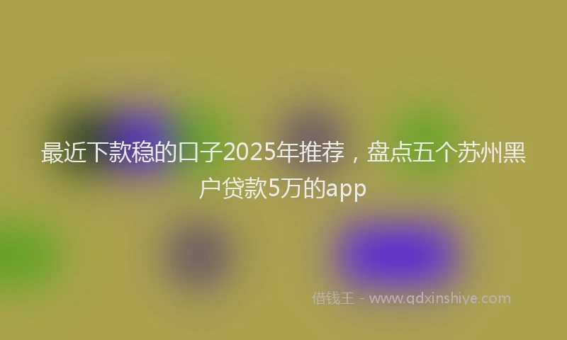 最近下款稳的口子2025年推荐，盘点五个苏州黑户贷款5万的app