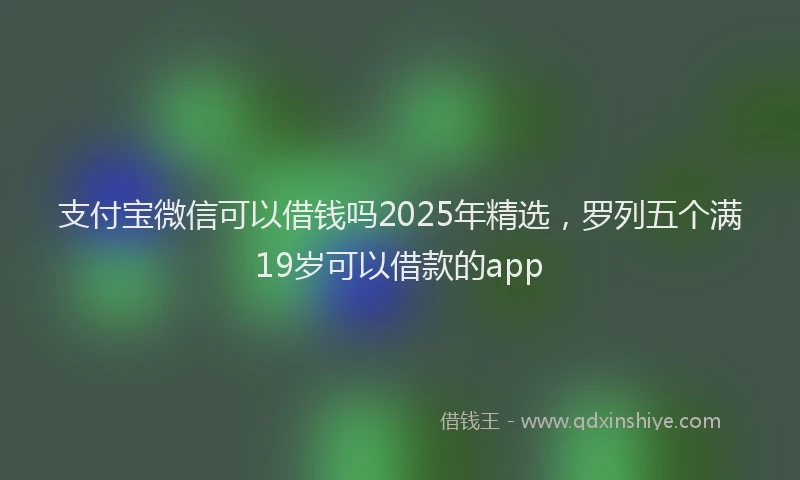 支付宝微信可以借钱吗2025年精选，罗列五个满19岁可以借款的app