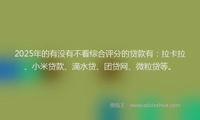 2025年的有没有不看综合评分的贷款有：拉卡拉、小米贷款、滴水贷、团贷网、微粒贷等。