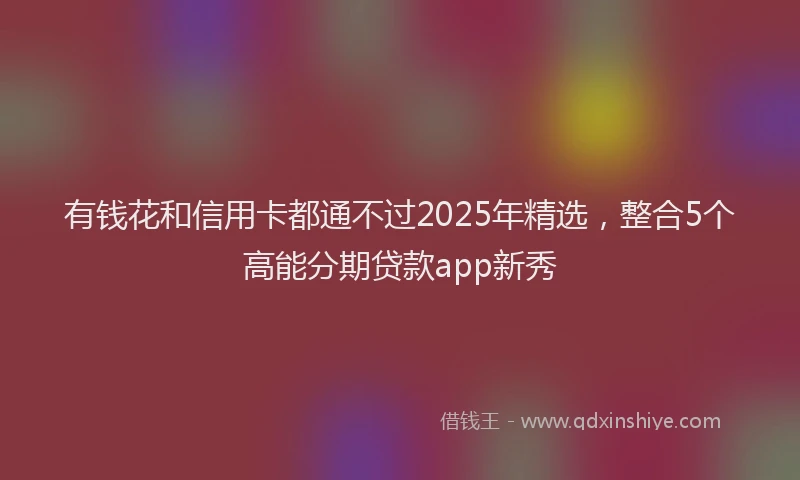 有钱花和信用卡都通不过2025年精选，整合5个高能分期贷款app新秀