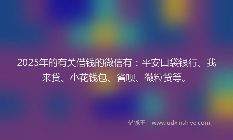 2025年的有关借钱的微信有：平安口袋银行、我来贷、小花钱包、省呗、微粒贷等。