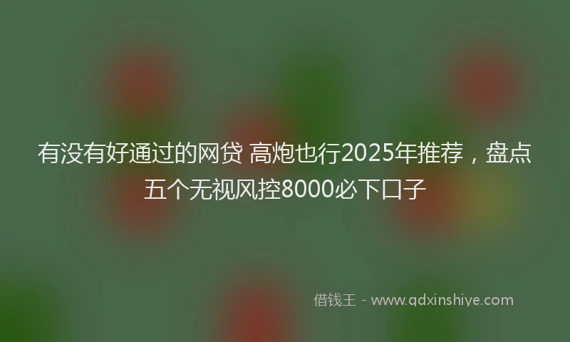 有没有好通过的网贷 高炮也行2025年推荐，盘点五个无视风控8000必下口子