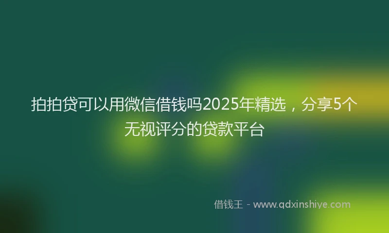 拍拍贷可以用微信借钱吗2025年精选，分享5个无视评分的贷款平台