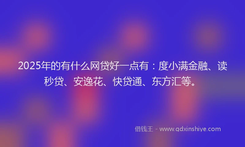 2025年的有什么网贷好一点有：度小满金融、读秒贷、安逸花、快贷通、东方汇等。