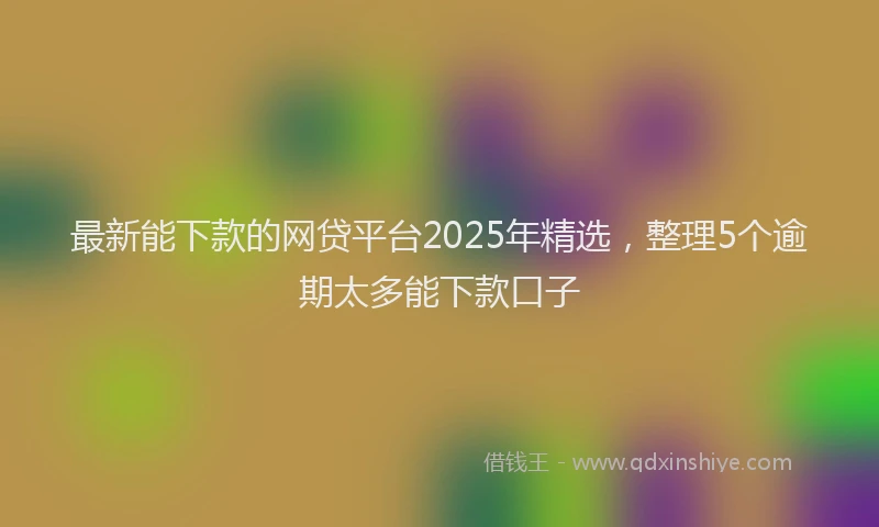 最新能下款的网贷平台2025年精选，整理5个逾期太多能下款口子