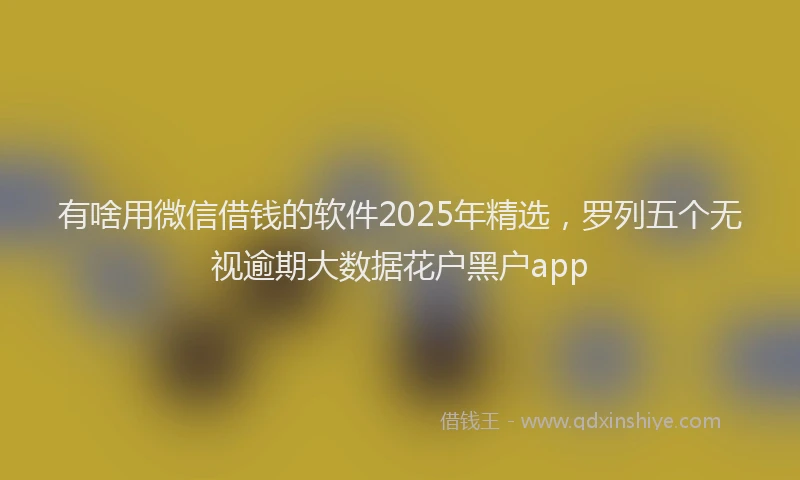 有啥用微信借钱的软件2025年精选，罗列五个无视逾期大数据花户黑户app