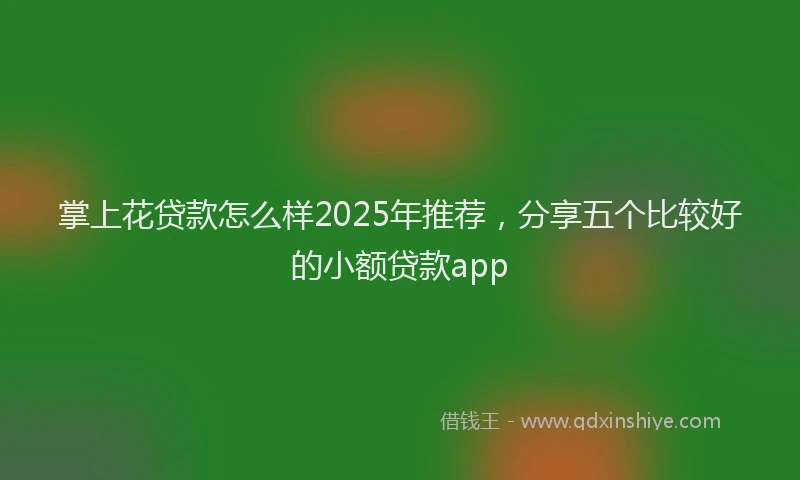 掌上花贷款怎么样2025年推荐，分享五个比较好的小额贷款app