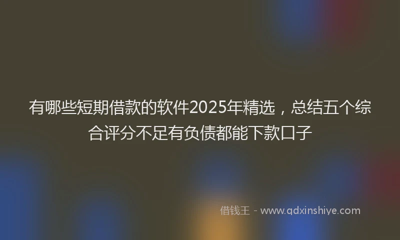 有哪些短期借款的软件2025年精选，总结五个综合评分不足有负债都能下款口子