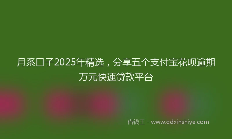 月系口子2025年精选，分享五个支付宝花呗逾期万元快速贷款平台