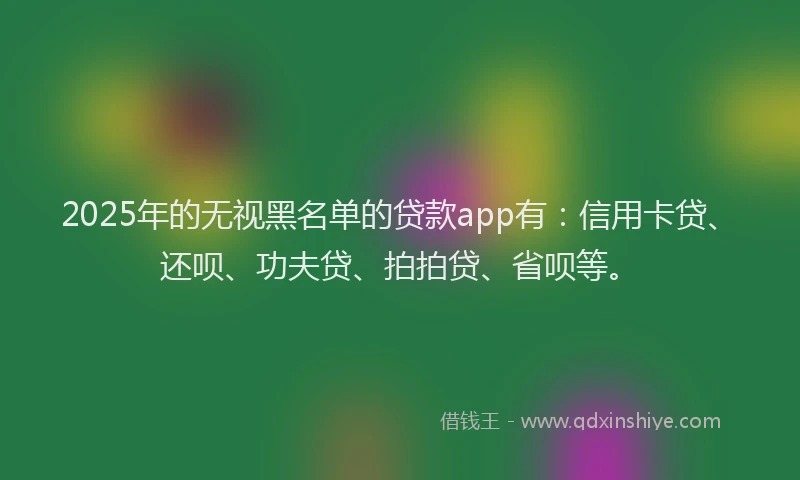 2025年的无视黑名单的贷款app有：信用卡贷、还呗、功夫贷、拍拍贷、省呗等。