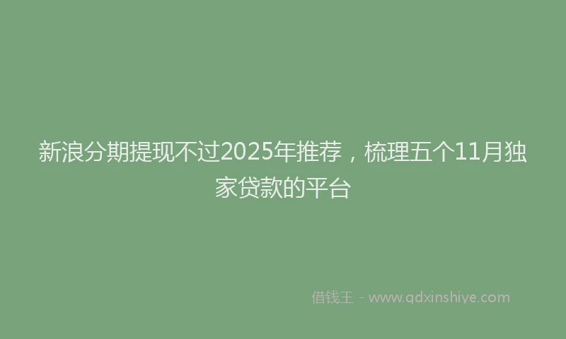 新浪分期提现不过2025年推荐，梳理五个11月独家贷款的平台