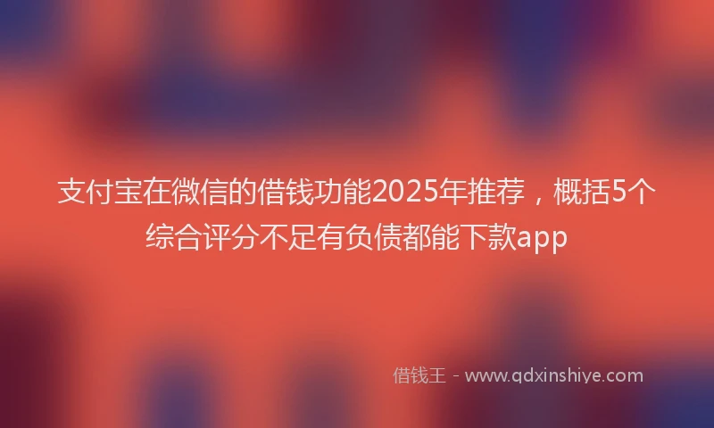 支付宝在微信的借钱功能2025年推荐，概括5个综合评分不足有负债都能下款app