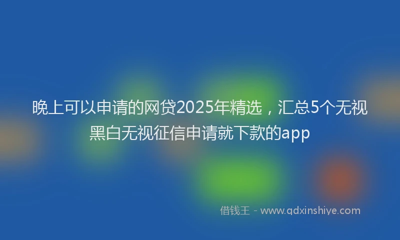 晚上可以申请的网贷2025年精选，汇总5个无视黑白无视征信申请就下款的app