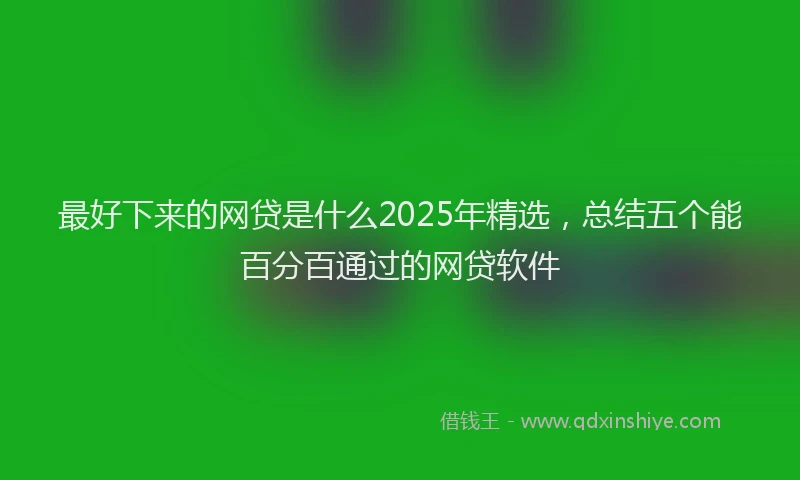 最好下来的网贷是什么2025年精选，总结五个能百分百通过的网贷软件