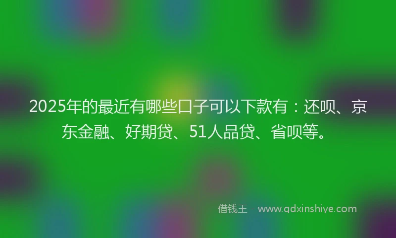 2025年的最近有哪些口子可以下款有：还呗、京东金融、好期贷、51人品贷、省呗等。