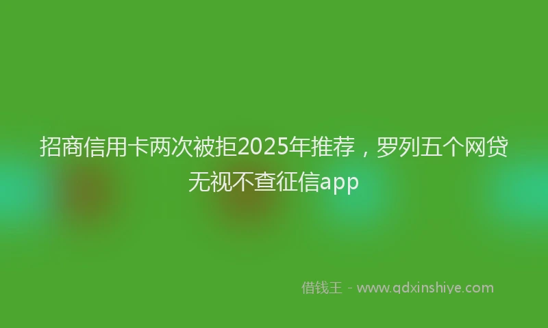 招商信用卡两次被拒2025年推荐，罗列五个网贷无视不查征信app